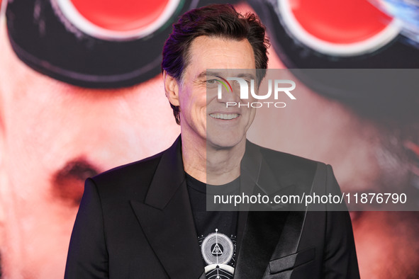 Jim Carrey arrives at the Los Angeles Premiere Of Paramount Pictures' 'Sonic The Hedgehog 3' held at the TCL Chinese Theatre IMAX on Decembe...