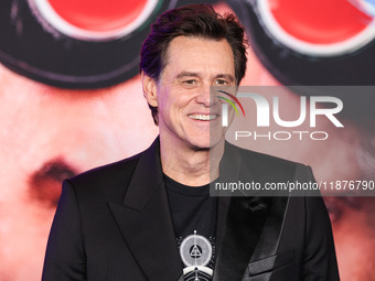 Jim Carrey arrives at the Los Angeles Premiere Of Paramount Pictures' 'Sonic The Hedgehog 3' held at the TCL Chinese Theatre IMAX on Decembe...