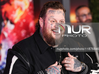 Jelly Roll (Jason Bradley DeFord) arrives at the Los Angeles Premiere Of Paramount Pictures' 'Sonic The Hedgehog 3' held at the TCL Chinese...