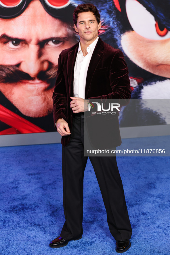 James Marsden arrives at the Los Angeles Premiere Of Paramount Pictures' 'Sonic The Hedgehog 3' held at the TCL Chinese Theatre IMAX on Dece...