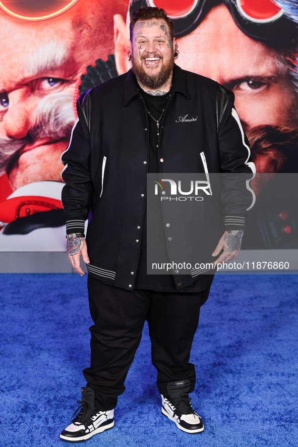 Jelly Roll (Jason Bradley DeFord) arrives at the Los Angeles Premiere Of Paramount Pictures' 'Sonic The Hedgehog 3' held at the TCL Chinese...