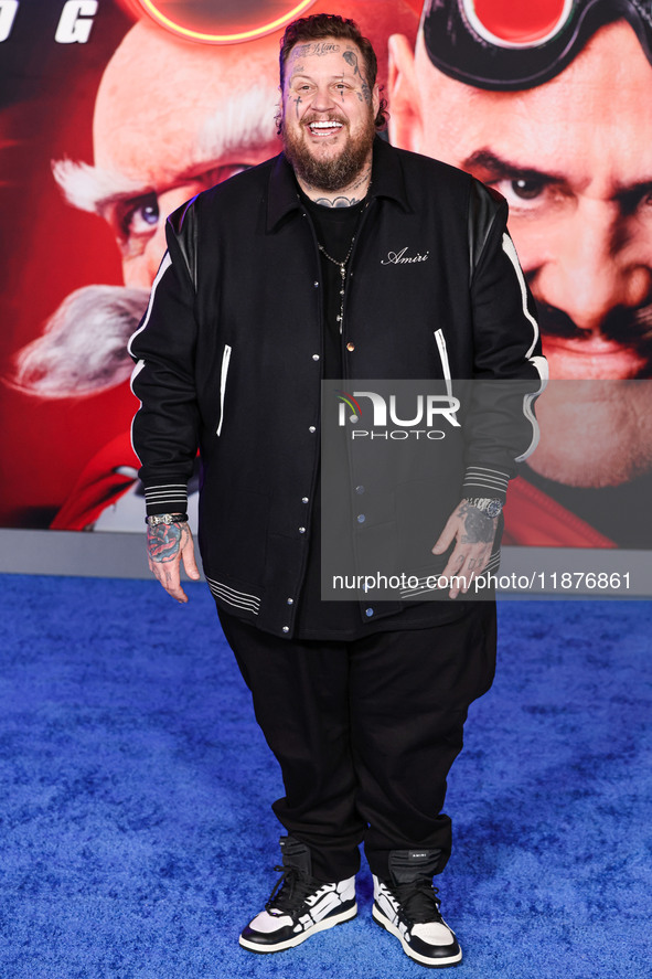 Jelly Roll (Jason Bradley DeFord) arrives at the Los Angeles Premiere Of Paramount Pictures' 'Sonic The Hedgehog 3' held at the TCL Chinese...