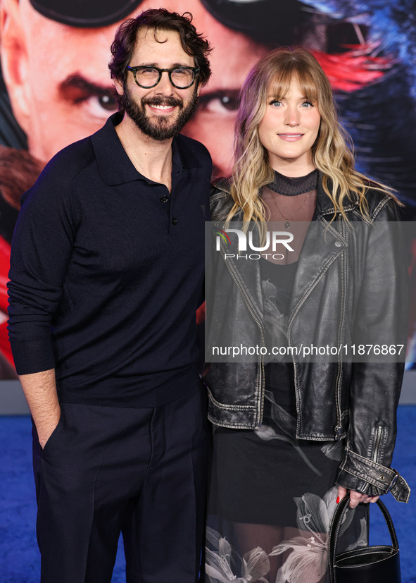 Josh Groban and Natalie McQueen arrive at the Los Angeles Premiere Of Paramount Pictures' 'Sonic The Hedgehog 3' held at the TCL Chinese The...