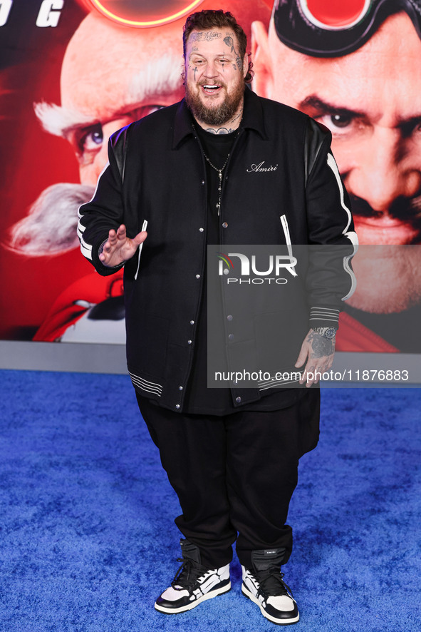 Jelly Roll (Jason Bradley DeFord) arrives at the Los Angeles Premiere Of Paramount Pictures' 'Sonic The Hedgehog 3' held at the TCL Chinese...