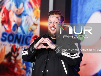 Jelly Roll (Jason Bradley DeFord) arrives at the Los Angeles Premiere Of Paramount Pictures' 'Sonic The Hedgehog 3' held at the TCL Chinese...