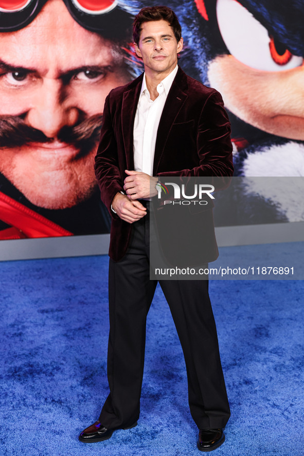 James Marsden arrives at the Los Angeles Premiere Of Paramount Pictures' 'Sonic The Hedgehog 3' held at the TCL Chinese Theatre IMAX on Dece...