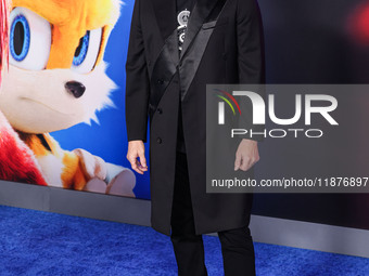 Jim Carrey arrives at the Los Angeles Premiere Of Paramount Pictures' 'Sonic The Hedgehog 3' held at the TCL Chinese Theatre IMAX on Decembe...