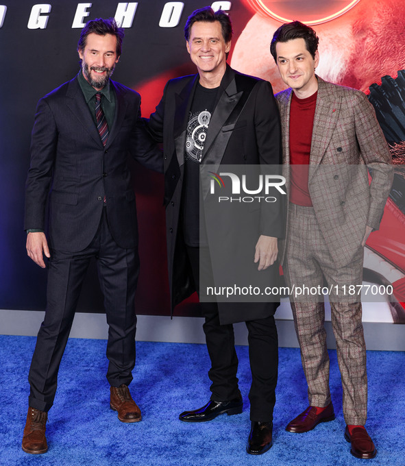 Keanu Reeves, Jim Carrey and Ben Schwartz arrive at the Los Angeles Premiere Of Paramount Pictures' 'Sonic The Hedgehog 3' held at the TCL C...