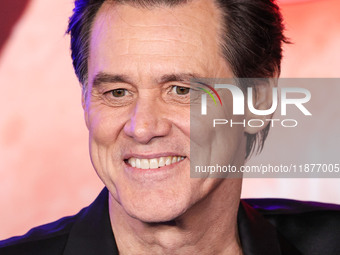 Jim Carrey arrives at the Los Angeles Premiere Of Paramount Pictures' 'Sonic The Hedgehog 3' held at the TCL Chinese Theatre IMAX on Decembe...