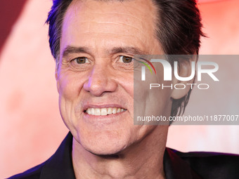 Jim Carrey arrives at the Los Angeles Premiere Of Paramount Pictures' 'Sonic The Hedgehog 3' held at the TCL Chinese Theatre IMAX on Decembe...