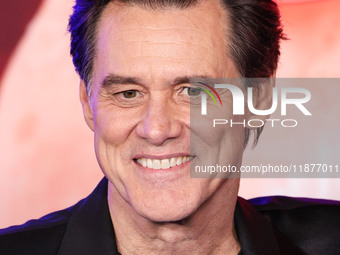 Jim Carrey arrives at the Los Angeles Premiere Of Paramount Pictures' 'Sonic The Hedgehog 3' held at the TCL Chinese Theatre IMAX on Decembe...