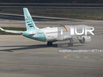 Cyprus Airways Airbus A220-300 passenger aircraft spotted on the tarmac of Athens International Airport, before departing to Larnaca Interna...