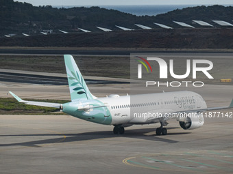 Cyprus Airways Airbus A220-300 passenger aircraft spotted on the tarmac of Athens International Airport, before departing to Larnaca Interna...