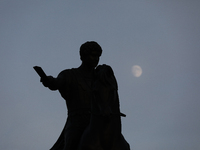 The monument to Prince Jozef Poniatowski stands in front of the Presidential Palace in Warsaw, Poland, on December 12, 2024. (