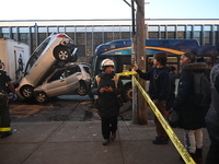 An MTA New York City bus crashes into multiple vehicles on Flushing Avenue and Nostrand Avenue around 2:30 PM in the Bedford-Stuyvesant sect...