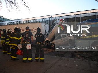 An MTA New York City bus crashes into multiple vehicles on Flushing Avenue and Nostrand Avenue around 2:30 PM in the Bedford-Stuyvesant sect...