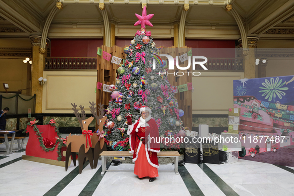 Mrs. Claus Service is inside the Mexican Postal Service at the Postal Palace in the Zocalo of Mexico City, Mexico, on December 17, 2024, whe...