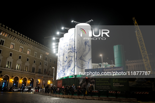 The artistic project ''Murales Contemporary Art in the Metro'' takes place at the Metro C construction site in Piazza Venezia with the unvei...