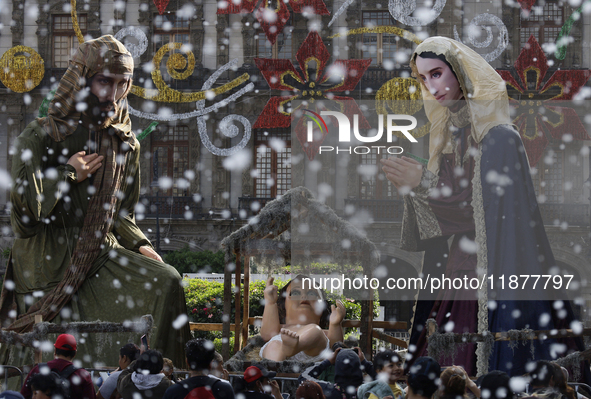 A representation of the birth of the Child God takes place in a Christmas Village in the Zocalo of Mexico City, Mexico, on December 17, 2024...