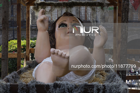 A representation of a Child God is in a Christmas Village in the Zocalo of Mexico City, Mexico, on December 17, 2024. 