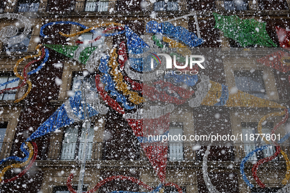 A view of a Christmas Village in the Zocalo of Mexico City, Mexico, on December 17, 2024. 