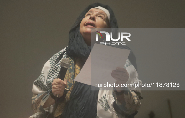 Members of the Nur Ashki Jerrahi Sufi Community and Tekke in Mexico City, Mexico, on December 17, 2024, pay tribute through a ritual to the...