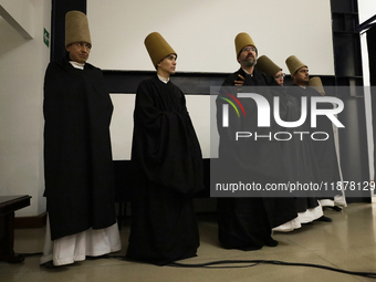 Members of the Nur Ashki Jerrahi and Tekke Sufi Community in Mexico City, Mexico, on December 17, 2024, pay tribute through a Sufi ritual an...