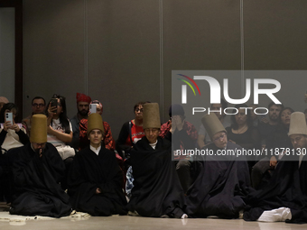 Members of the Nur Ashki Jerrahi and Tekke Sufi Community in Mexico City, Mexico, on December 17, 2024, pay tribute through a Sufi ritual an...