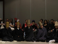 Members of the Nur Ashki Jerrahi and Tekke Sufi Community in Mexico City, Mexico, on December 17, 2024, pay tribute through a Sufi ritual an...