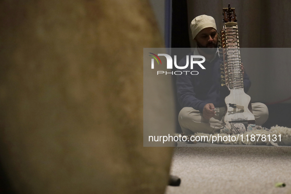 Members of the Nur Ashki Jerrahi and Tekke Sufi Community in Mexico City, Mexico, on December 17, 2024, pay tribute through a Sufi ritual an...