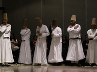 Members of the Nur Ashki Jerrahi and Tekke Sufi Community in Mexico City, Mexico, on December 17, 2024, pay tribute through a Sufi ritual an...