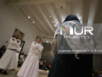 Members of the Nur Ashki Jerrahi and Tekke Sufi Community in Mexico City, Mexico, on December 17, 2024, pay tribute through a Sufi ritual an...