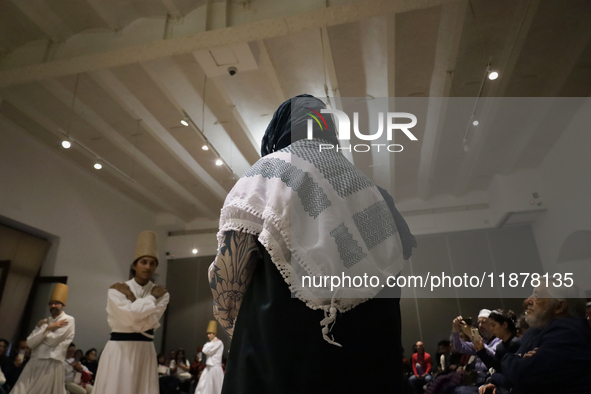 Members of the Nur Ashki Jerrahi and Tekke Sufi Community in Mexico City, Mexico, on December 17, 2024, pay tribute through a Sufi ritual an...