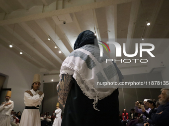 Members of the Nur Ashki Jerrahi and Tekke Sufi Community in Mexico City, Mexico, on December 17, 2024, pay tribute through a Sufi ritual an...