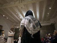 Members of the Nur Ashki Jerrahi and Tekke Sufi Community in Mexico City, Mexico, on December 17, 2024, pay tribute through a Sufi ritual an...