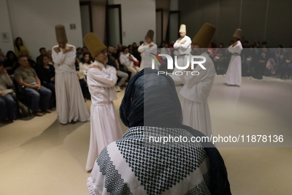 Members of the Nur Ashki Jerrahi and Tekke Sufi Community in Mexico City, Mexico, on December 17, 2024, pay tribute through a Sufi ritual an...