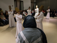 Members of the Nur Ashki Jerrahi and Tekke Sufi Community in Mexico City, Mexico, on December 17, 2024, pay tribute through a Sufi ritual an...