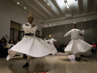 Members of the Nur Ashki Jerrahi and Tekke Sufi Community in Mexico City, Mexico, on December 17, 2024, pay tribute through a Sufi dance to...