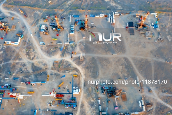 Drilling rigs work in the Gobi Desert in Karamay, China, on July 17, 2024. 