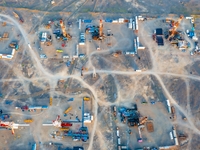 Drilling rigs work in the Gobi Desert in Karamay, China, on July 17, 2024. (