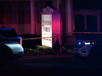 A mass shooting at the Johnson Funeral Home leaves one person dead and nine others injured in Towson, Baltimore County, Maryland, United Sta...