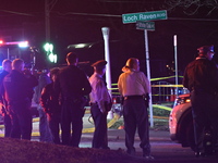 A mass shooting at the Johnson Funeral Home leaves one person dead and nine others injured in Towson, Baltimore County, Maryland, United Sta...