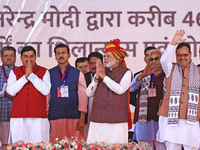 Prime Minister Narendra Modi addresses the 'Ek Varsh-Parinaam Utkarsh' event, marking the completion of one year of the Rajasthan government...