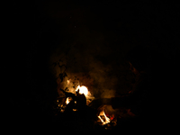 Nepalese people warm themselves by bonfires to protect themselves from the cold. Due to fog, the cold increases day by day, and the mercury...