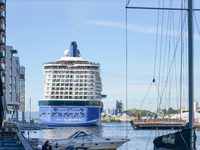 In Oslo, Norway, on May 11, 2024, the Celebrity Silhouette cruise ship stands at Tjuvholmen (