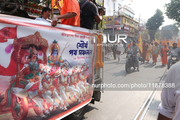 The Vishwa Hindu Parishad holds a protest rally condemning the recent arrest of prominent Hindu leader Krishna Das Prabhu and the alleged at...