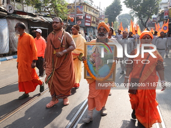 The Vishwa Hindu Parishad holds a protest rally condemning the recent arrest of prominent Hindu leader Krishna Das Prabhu and the alleged at...