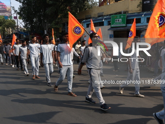 The Vishwa Hindu Parishad holds a protest rally condemning the recent arrest of prominent Hindu leader Krishna Das Prabhu and the alleged at...