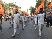 The Vishwa Hindu Parishad holds a protest rally condemning the recent arrest of prominent Hindu leader Krishna Das Prabhu and the alleged at...