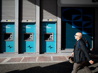 An Ethniki Bank branch is in Athens, Greece, on December 18, 2024. Greek lenders face an impact of about 350 million euros ($368 million) in...